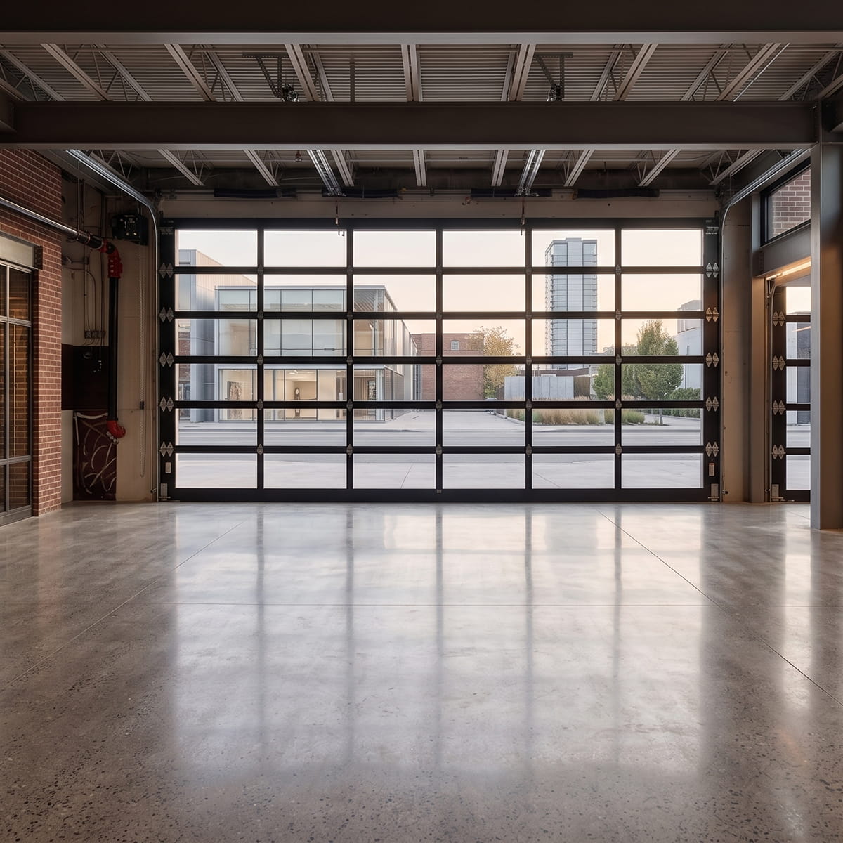 custom commercial garage door installed at museum building in New York City