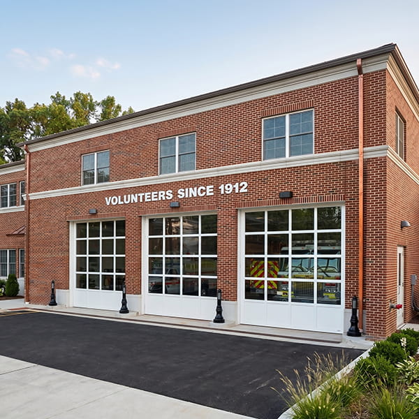 firehouse garage doors installed at municipal building in West Caldwell New Jersey