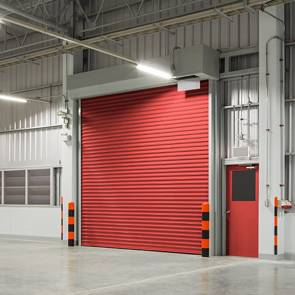 industrial garage doors installed at warehouse facility with heavy-duty overhead door system