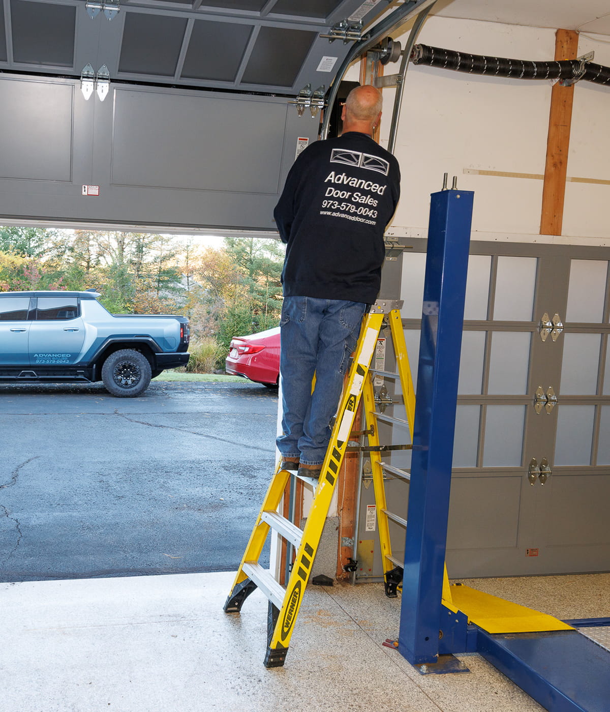 Residential garage door installation on a East Brunswick, NJ home by Advanced Door Sales