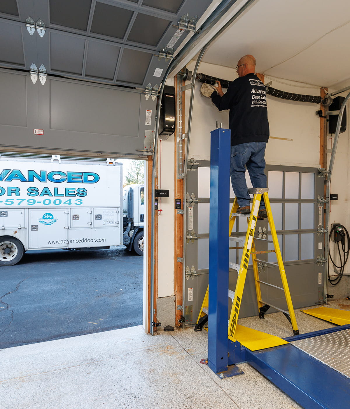 Residential garage door installation on a New Jersey, NJ home by Advanced Door Sales