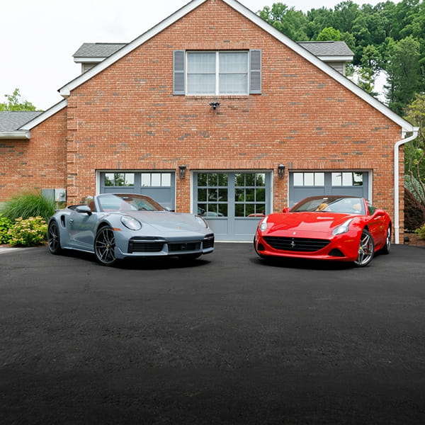 Professional residential garage door installation experts at work