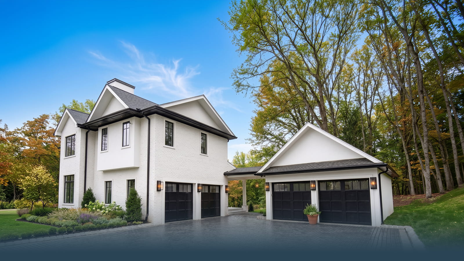 Residential garage door installation on modern home in New Jersey